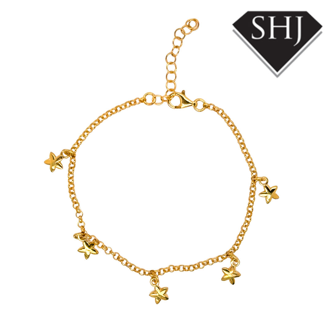 Silver Gold Plated Star Bracelet