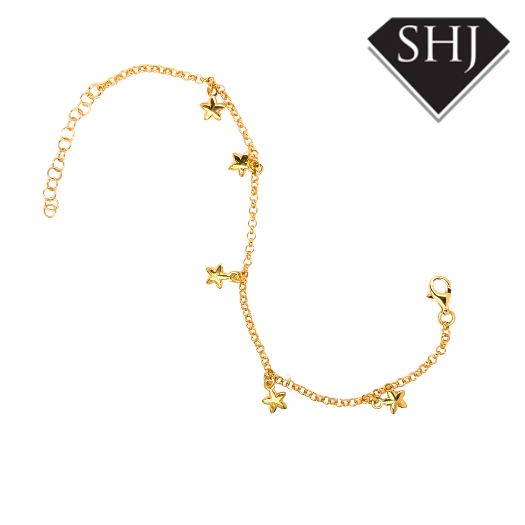 Silver Gold Plated Star Bracelet