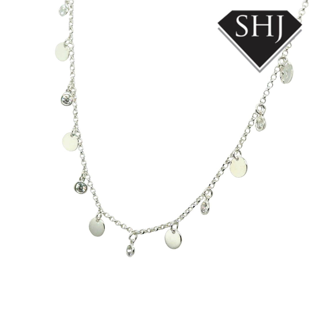 Silver CZ Circle Necklace