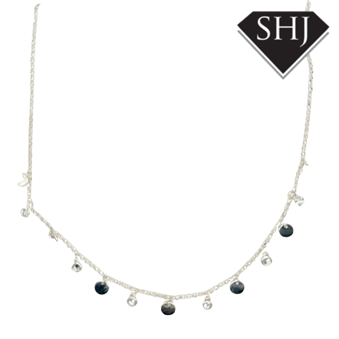 Silver CZ Circle Necklace