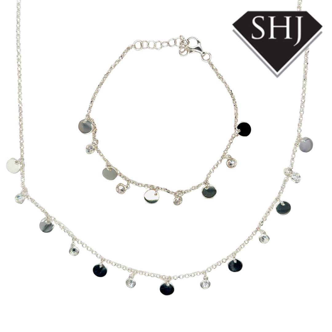 Silver CZ Circle Bracelet