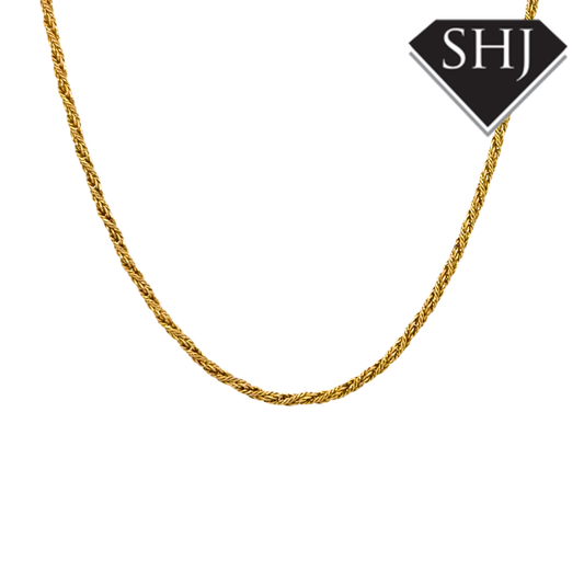 9ct Yellow Gold 15” Rope Chain Necklace