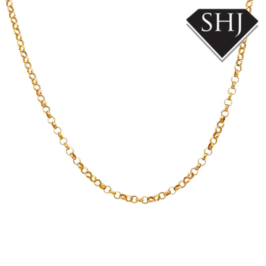 9ct Yellow Gold 18” Belcher Chain Necklace