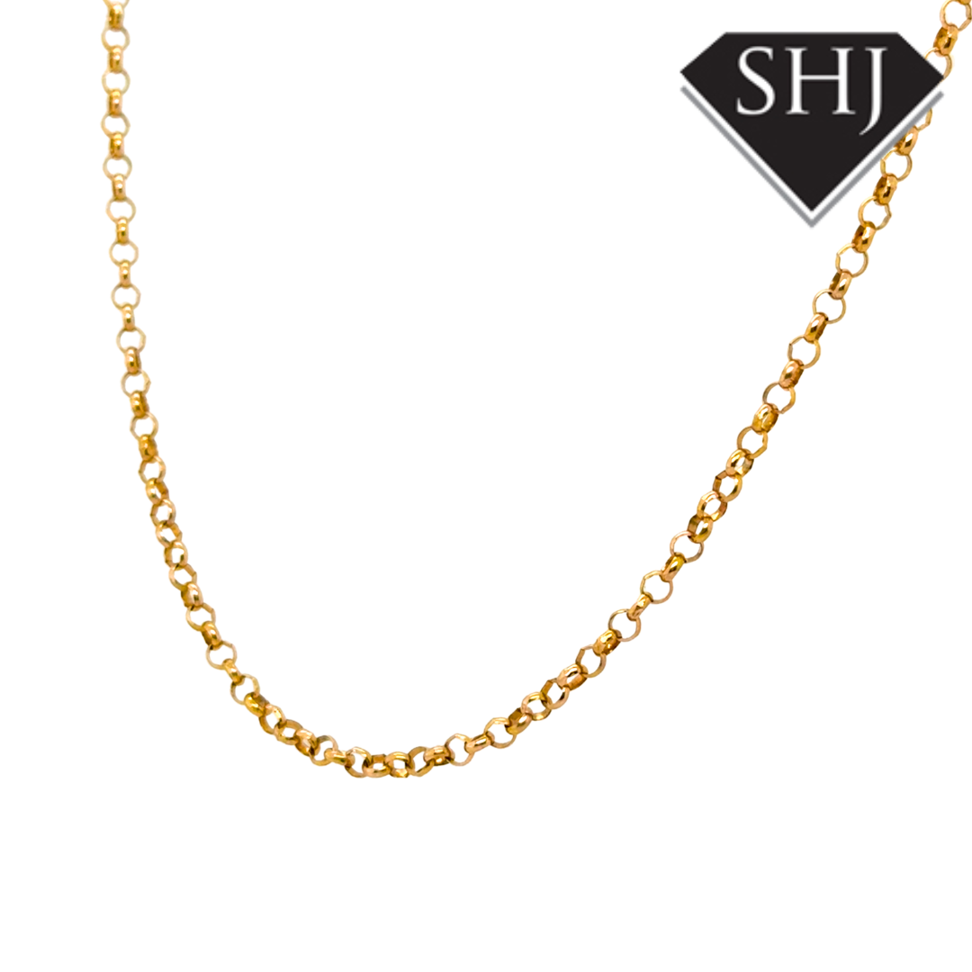 9ct Yellow Gold 18” Belcher Chain Necklace