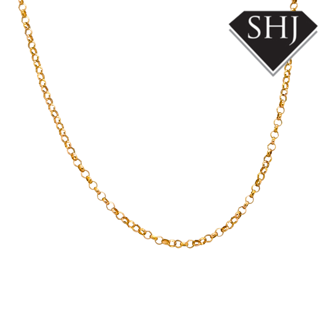 9ct Yellow Gold 18” Belcher Chain Necklace