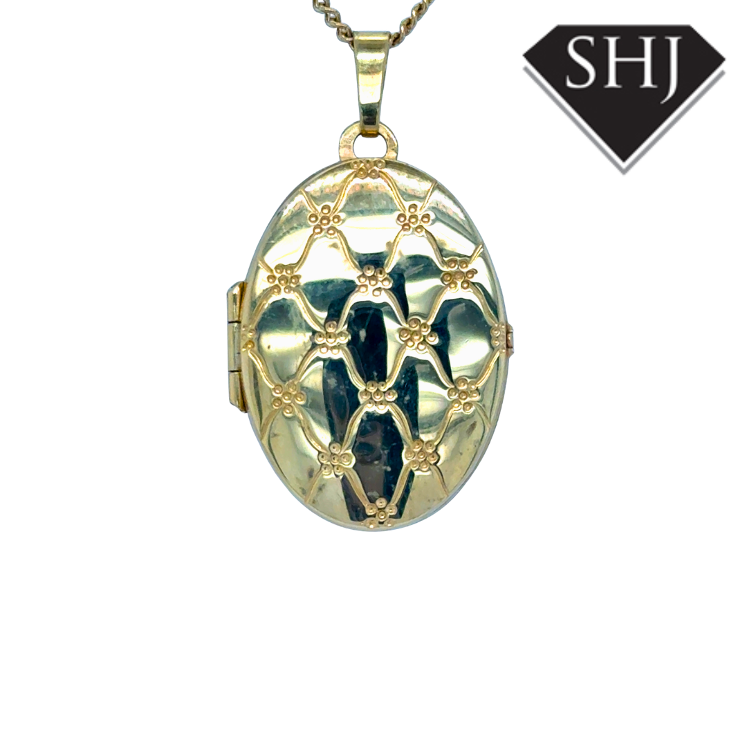 9ct Yellow Gold Oval Locket