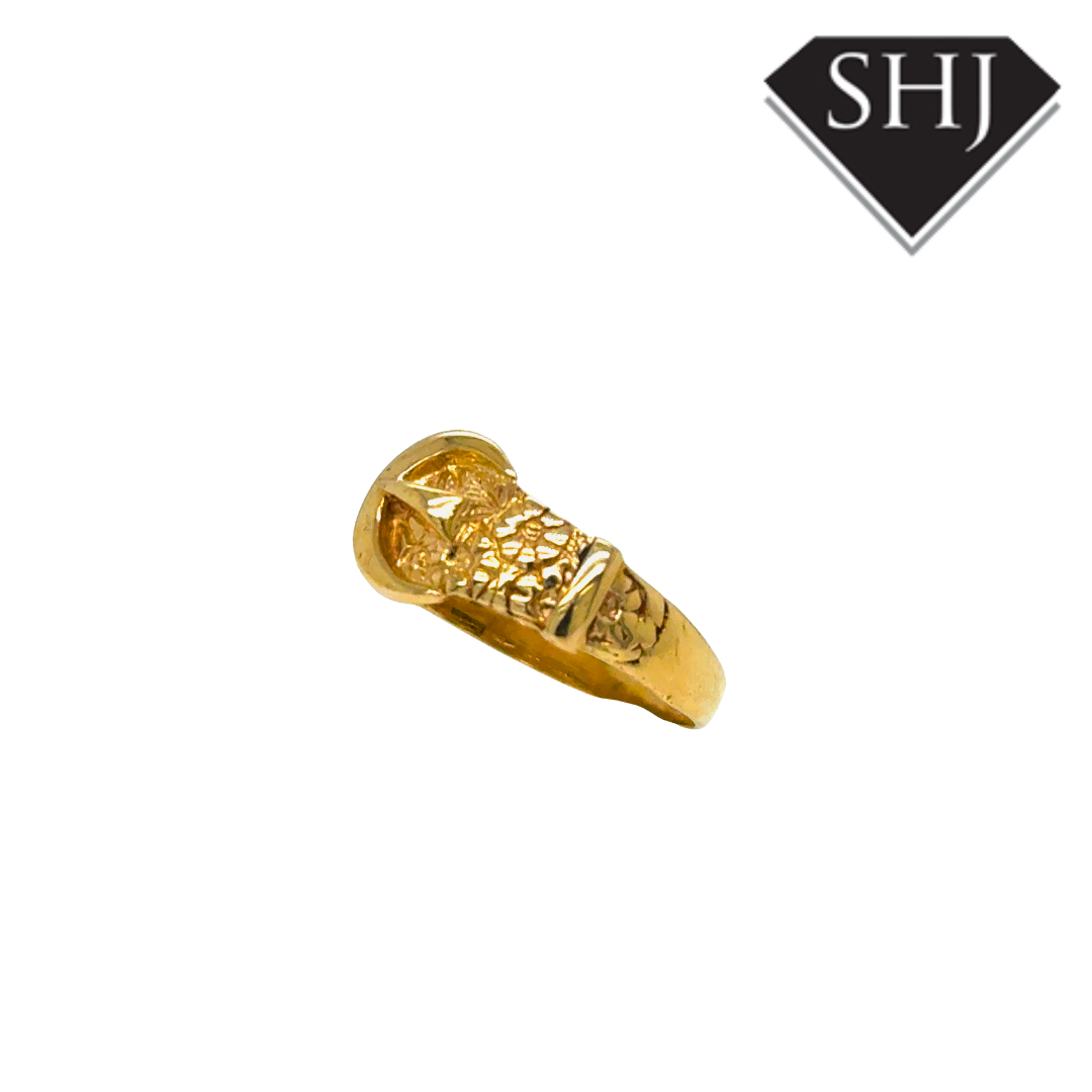 9ct Yellow Gold Buckle Ring