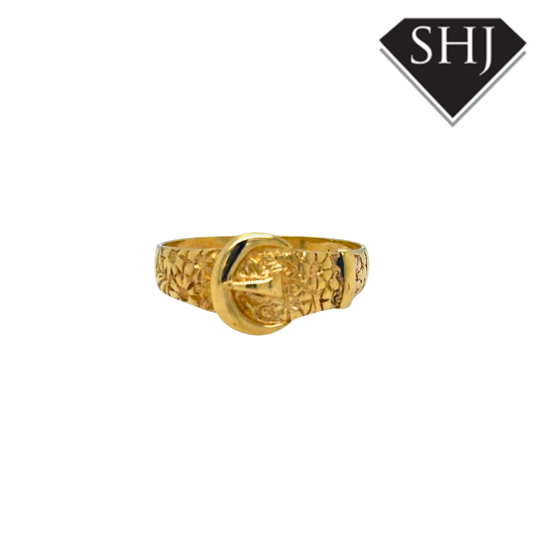 9ct Yellow Gold Buckle Ring