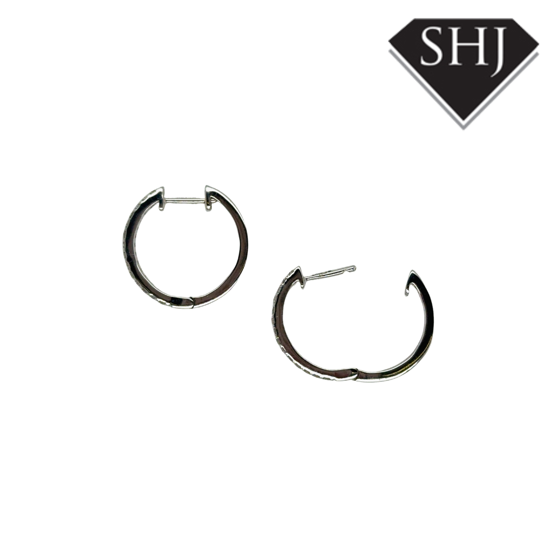 9ct White Gold 0.27ct Diamonds Hoop Earrings