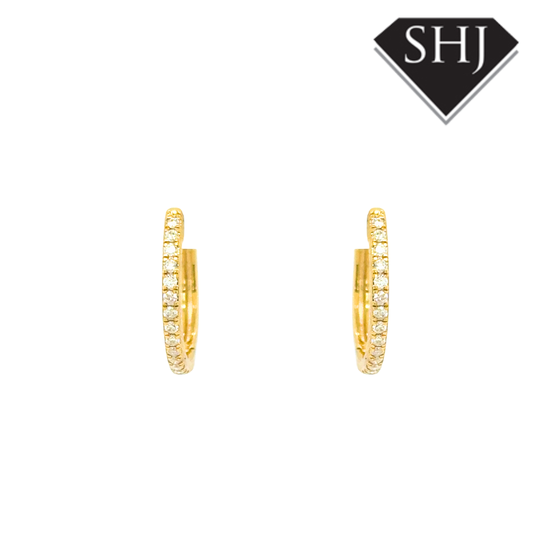 9ct Yellow Gold 0.23ct Diamonds Hoop Earrings