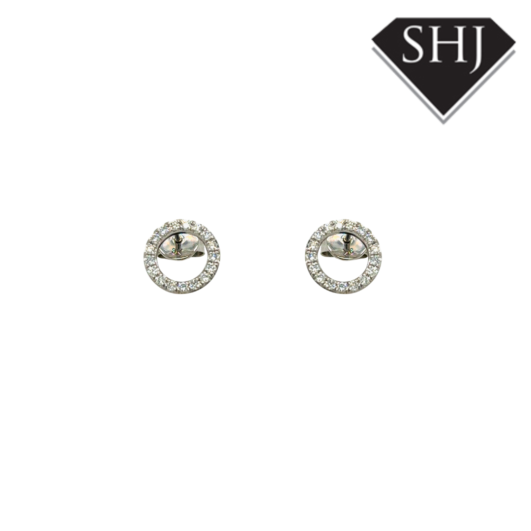 9ct White Gold Diamond Stud Earrings