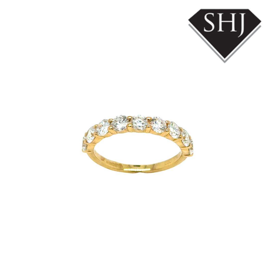 9ct Yellow Gold Lab Grown 1.00ct Diamond Eternity Ring