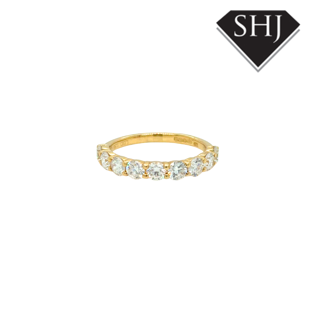 9ct Yellow Gold Lab Grown 1.00ct Diamond Eternity Ring