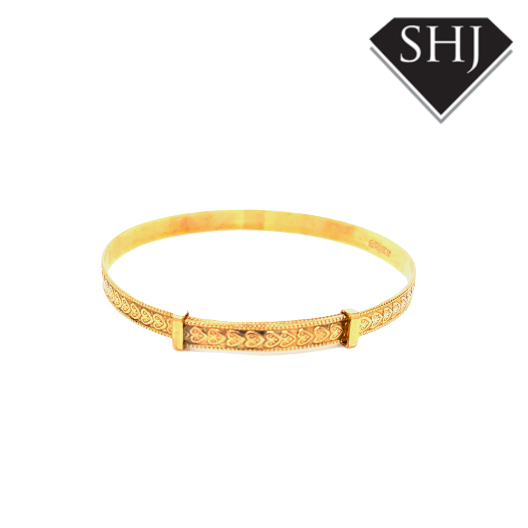 Rolled Gold Heart Engraved Bangle