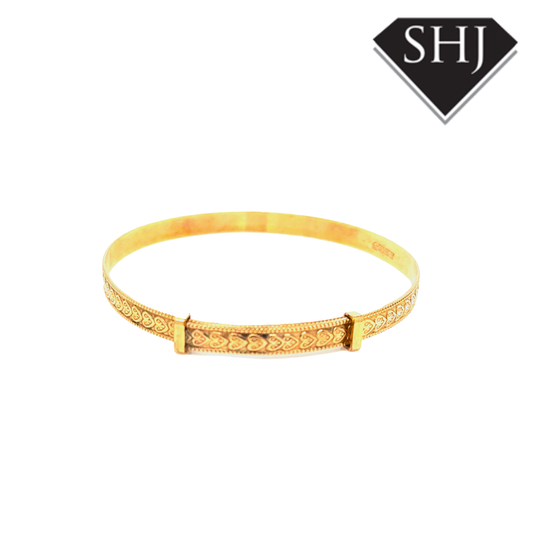 Rolled Gold Heart Engraved Bangle
