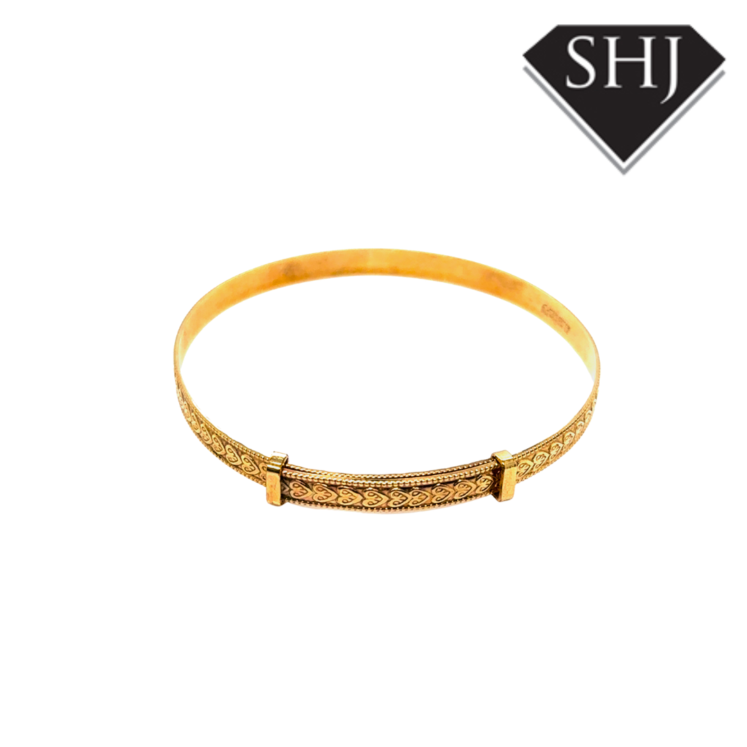 Rolled Gold Heart Engraved Bangle