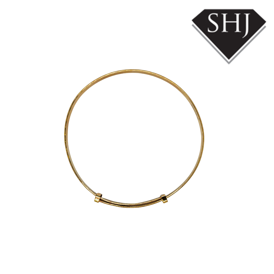 Rolled Gold Heart Engraved Bangle