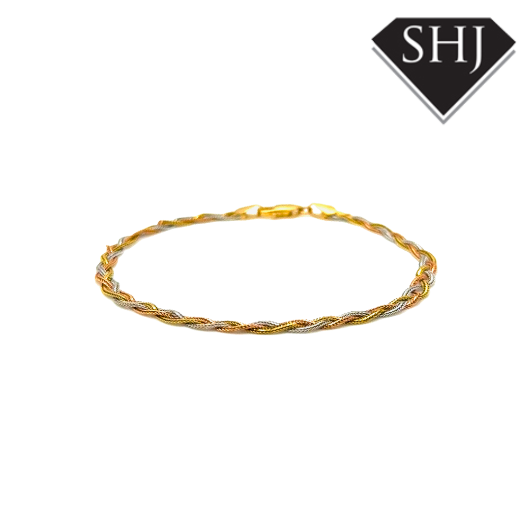 18ct Tri Gold Bracelet