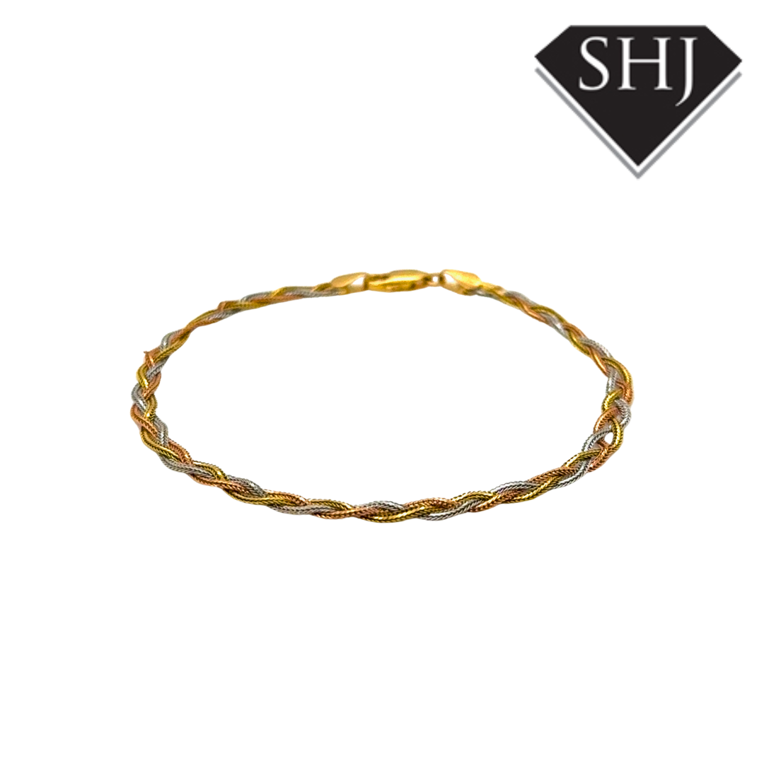 18ct Tri Gold Bracelet