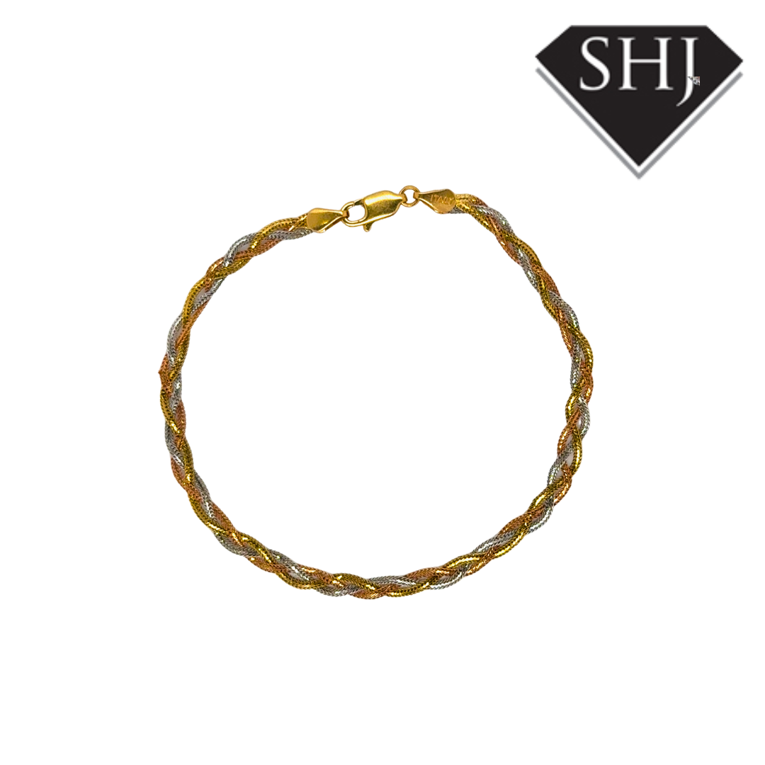 18ct Tri Gold Bracelet