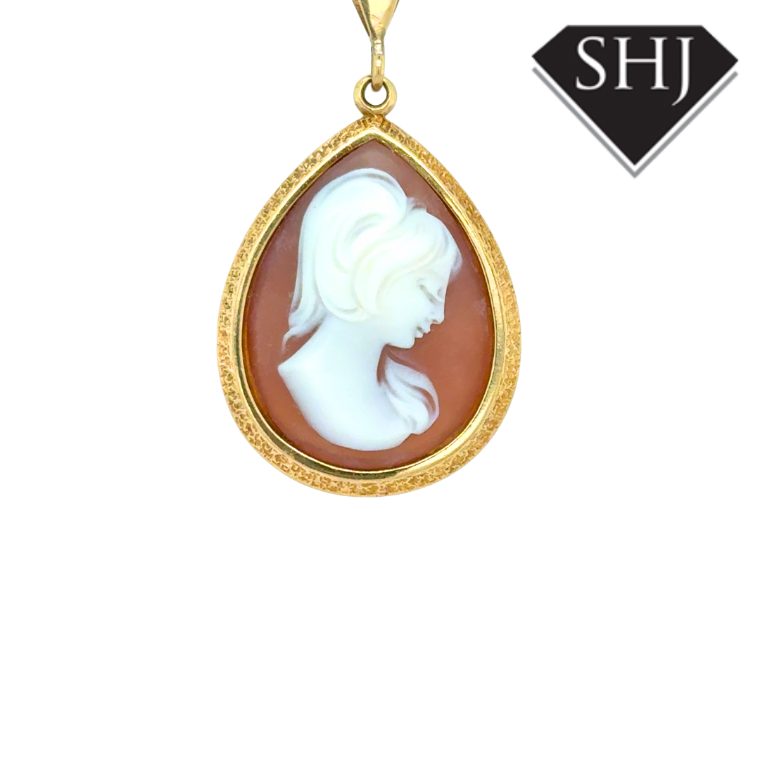 9ct Yellow Gold Cameo Pendant & Chain