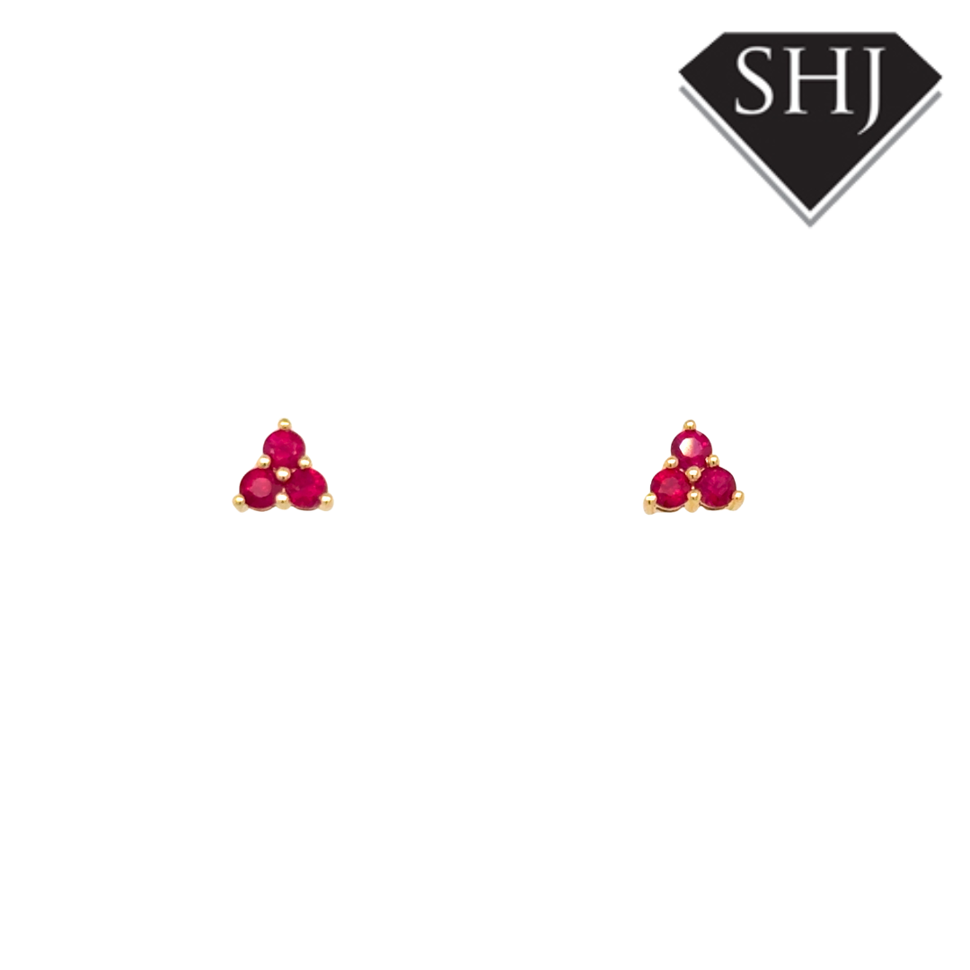 9ct Yellow Gold 0.53ct Ruby Earring