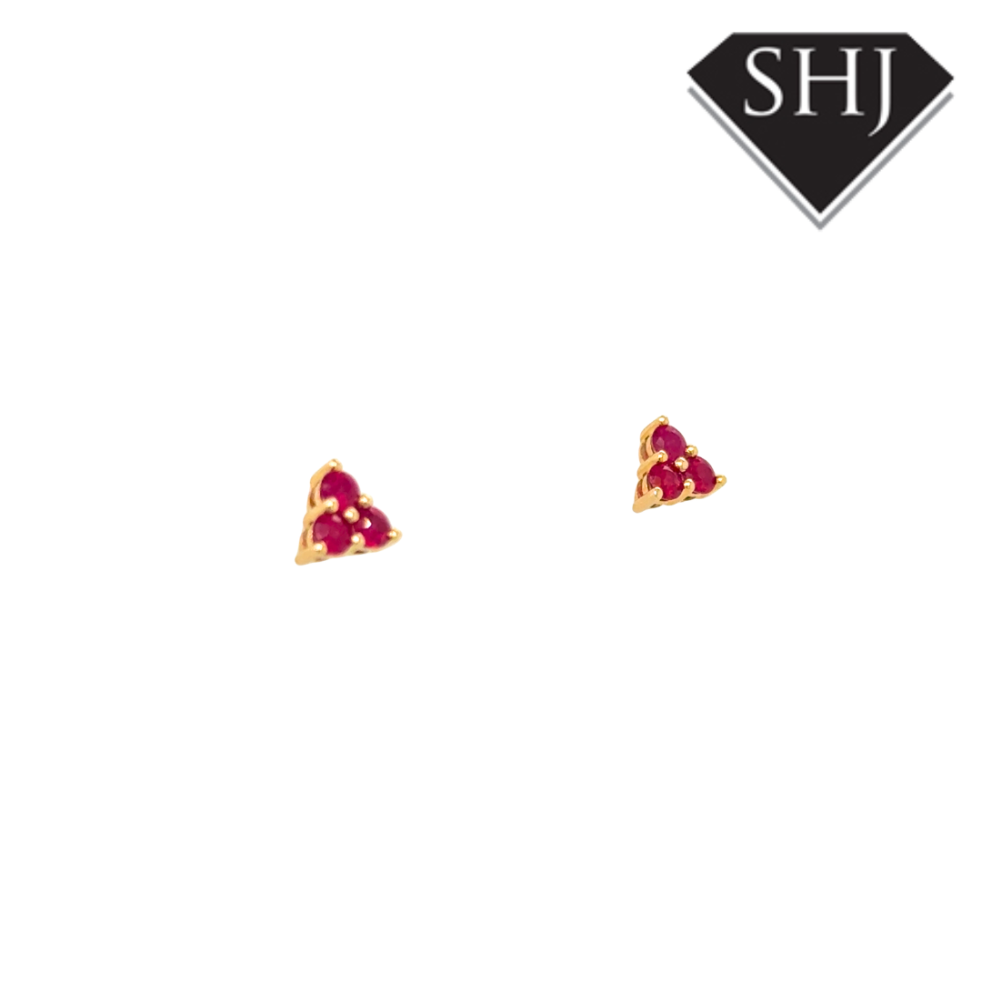 9ct Yellow Gold 0.53ct Ruby Earring