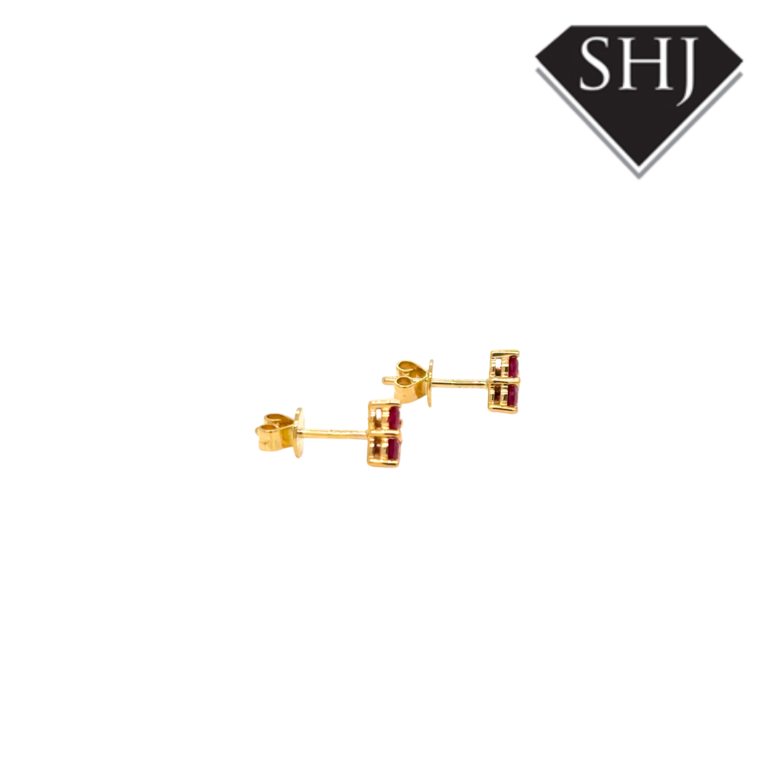 9ct Yellow Gold 0.53ct Ruby Earring