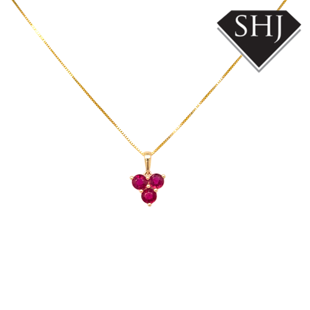 9ct Yellow Gold 0.95ct Ruby Pendant