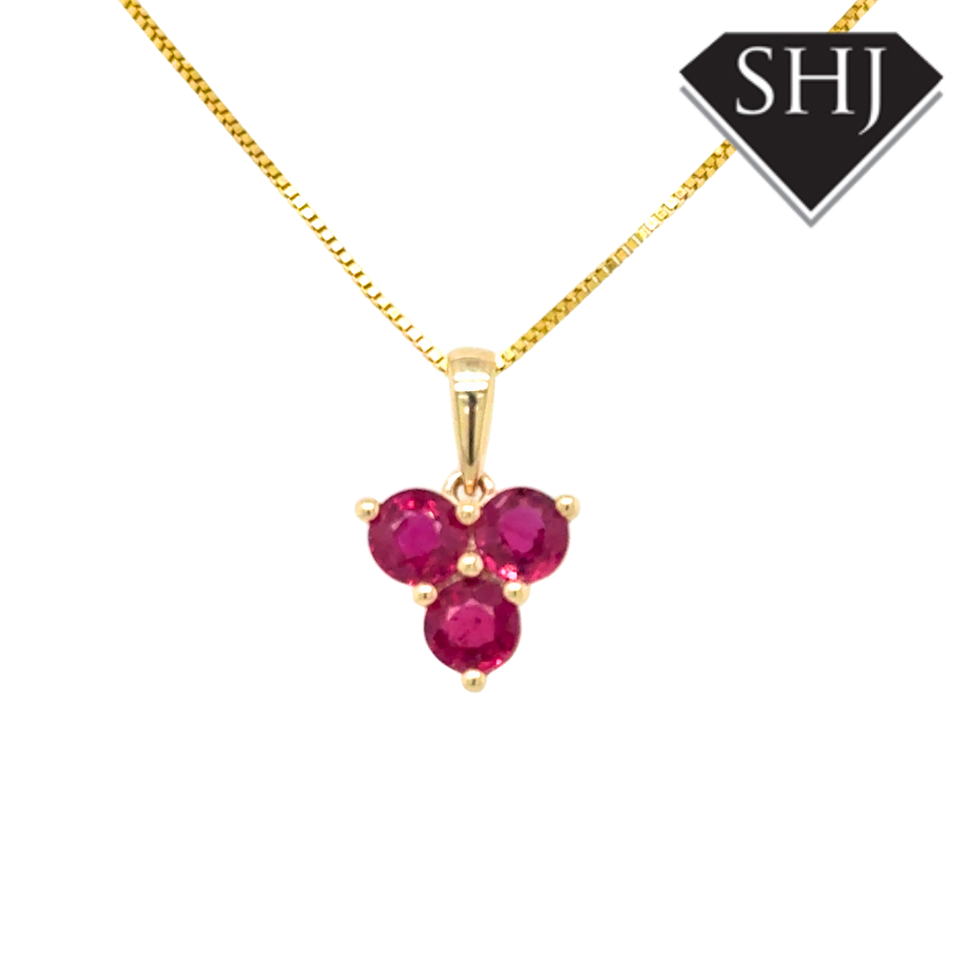 9ct Yellow Gold 0.95ct Ruby Pendant