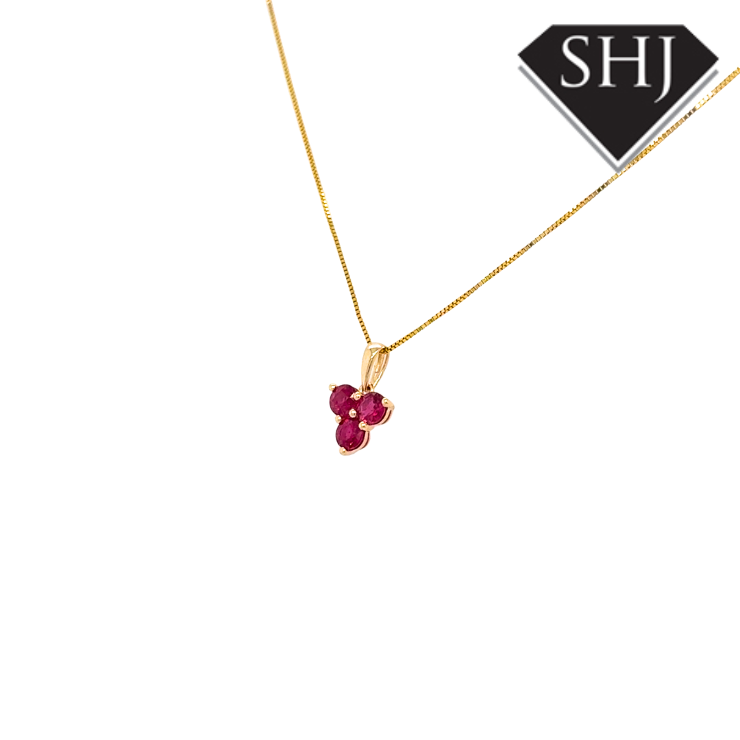9ct Yellow Gold 0.95ct Ruby Pendant