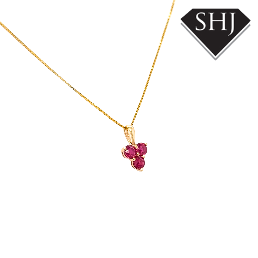 9ct Yellow Gold 0.95ct Ruby Pendant