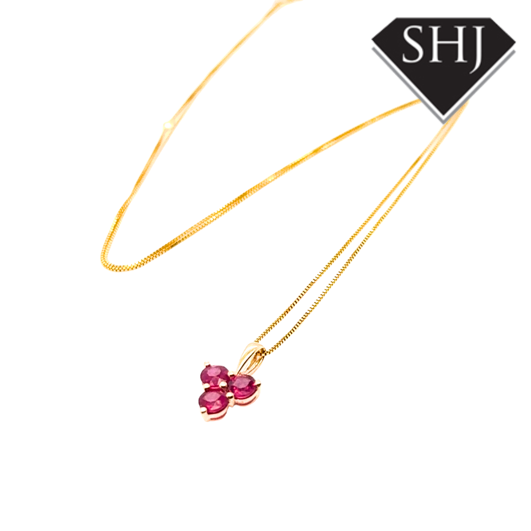 9ct Yellow Gold 0.95ct Ruby Pendant