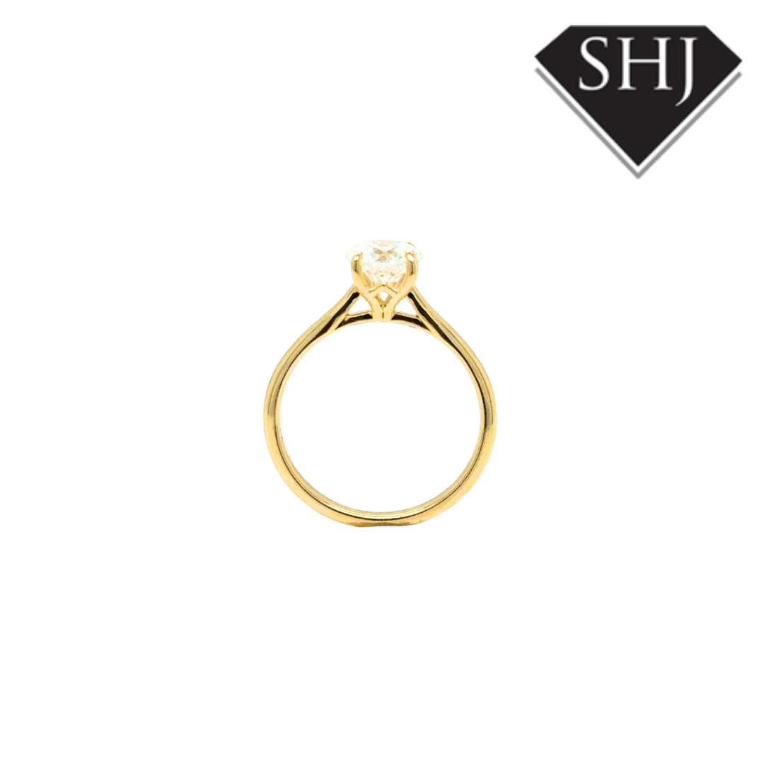 9ct Yellow Gold Lab Grown Single Stone 1.03ct Diamond Ring