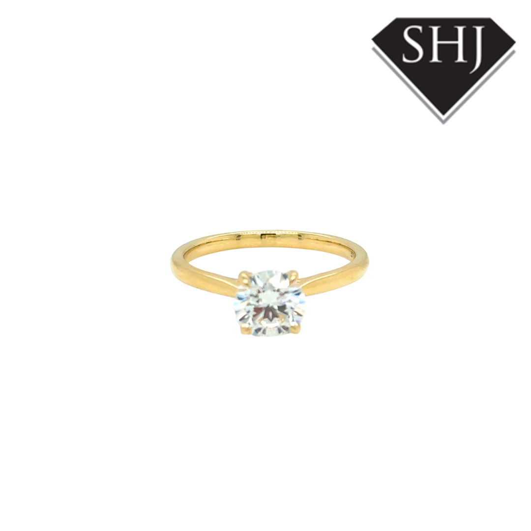 9ct Yellow Gold Lab Grown Single Stone 1.03ct Diamond Ring
