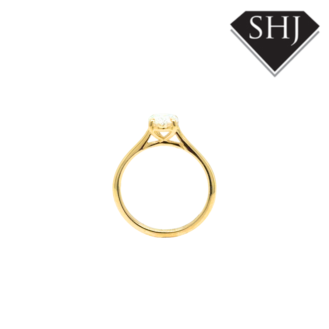 9ct Yellow Gold Lab Grown Single Stone Oval 1.03ct Diamond Ring