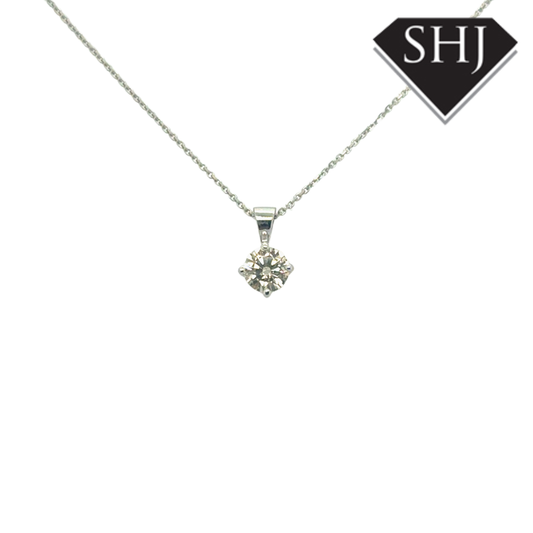 9ct White Gold 0.54ct Diamond Pendant