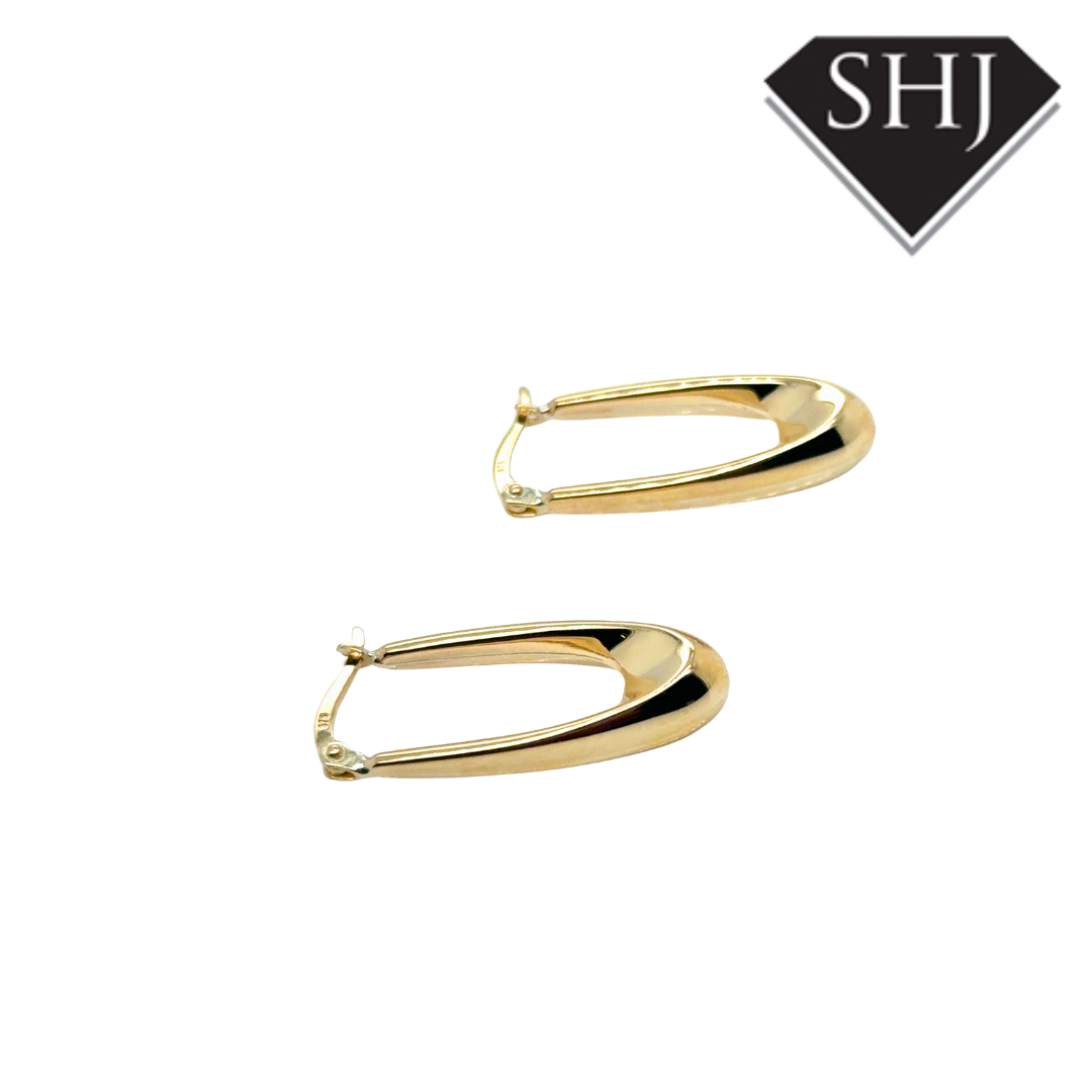 9ct Yellow Gold Racetrack Hoop Earrings