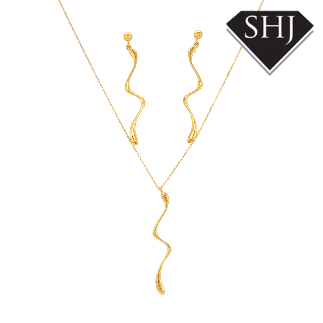 9ct Yellow Gold Snake Drop Earrings