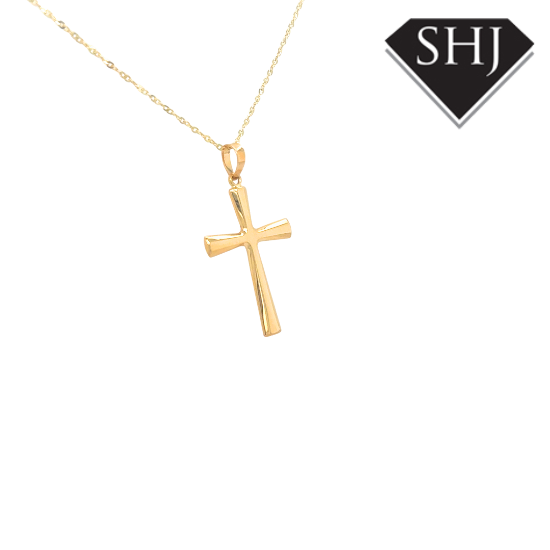 9ct Yellow Gold Cross Pendant & Chain
