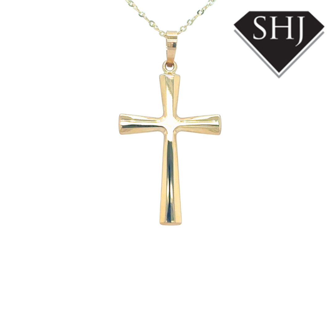 9ct Yellow Gold Cross Pendant & Chain