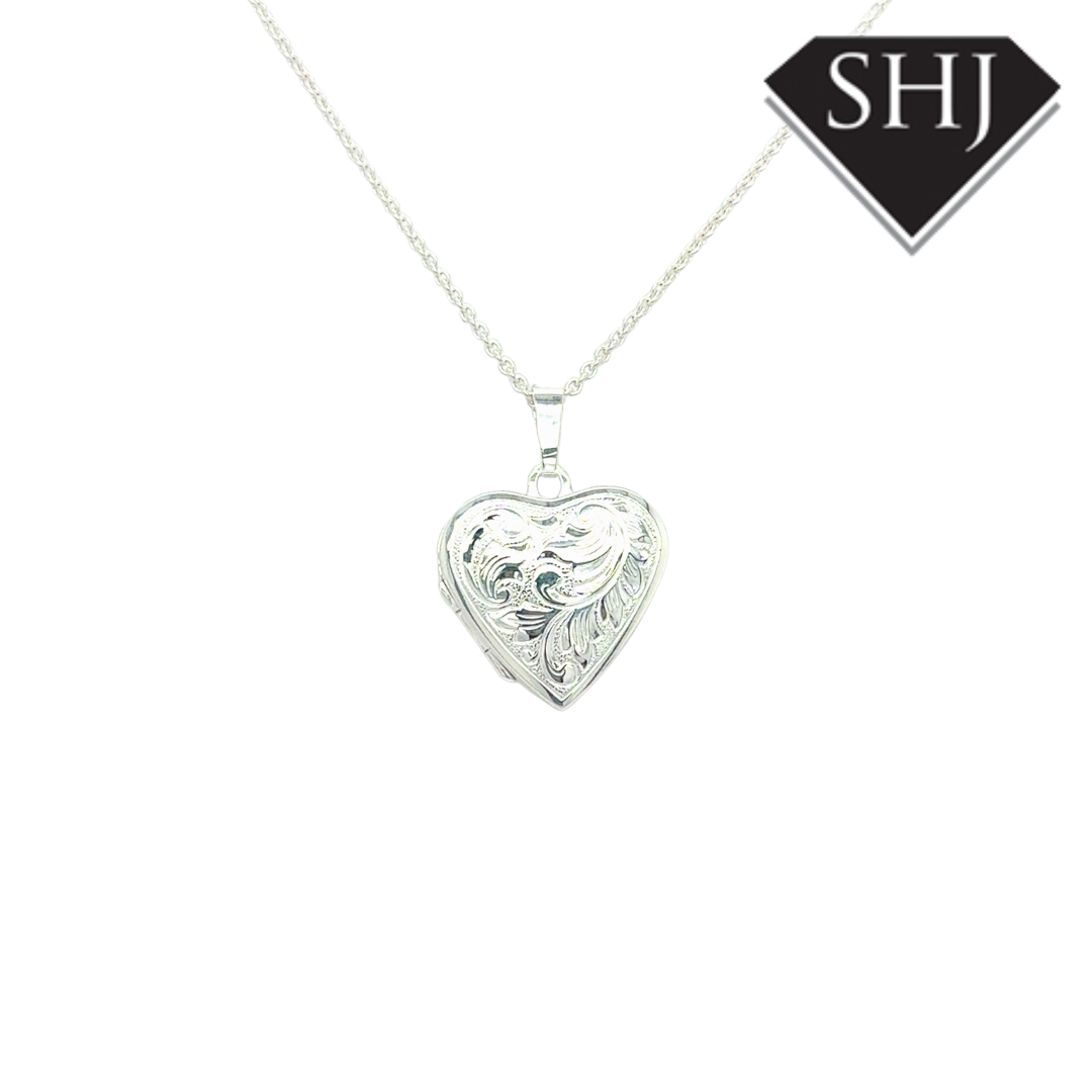 Silver Heaet Engraved Locket