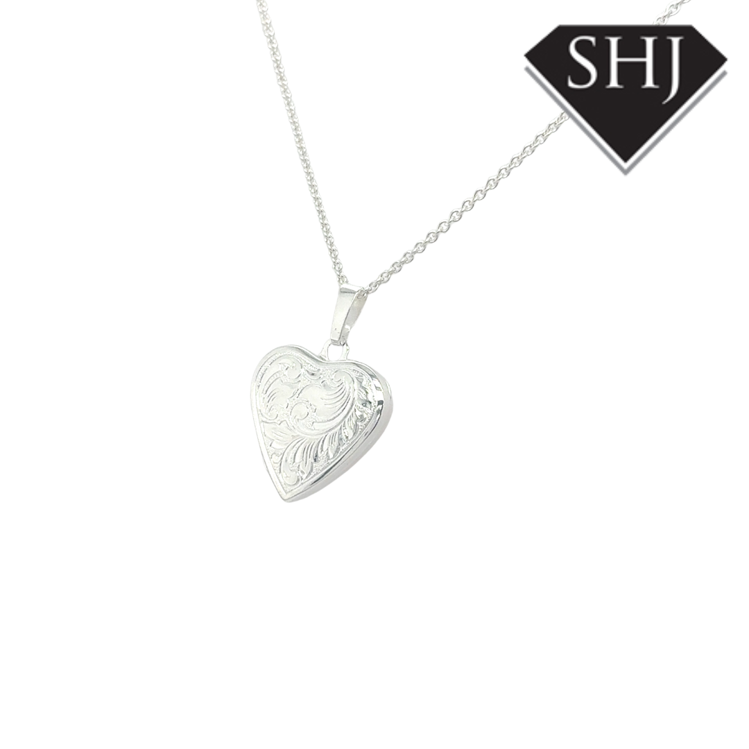 Silver Heaet Engraved Locket