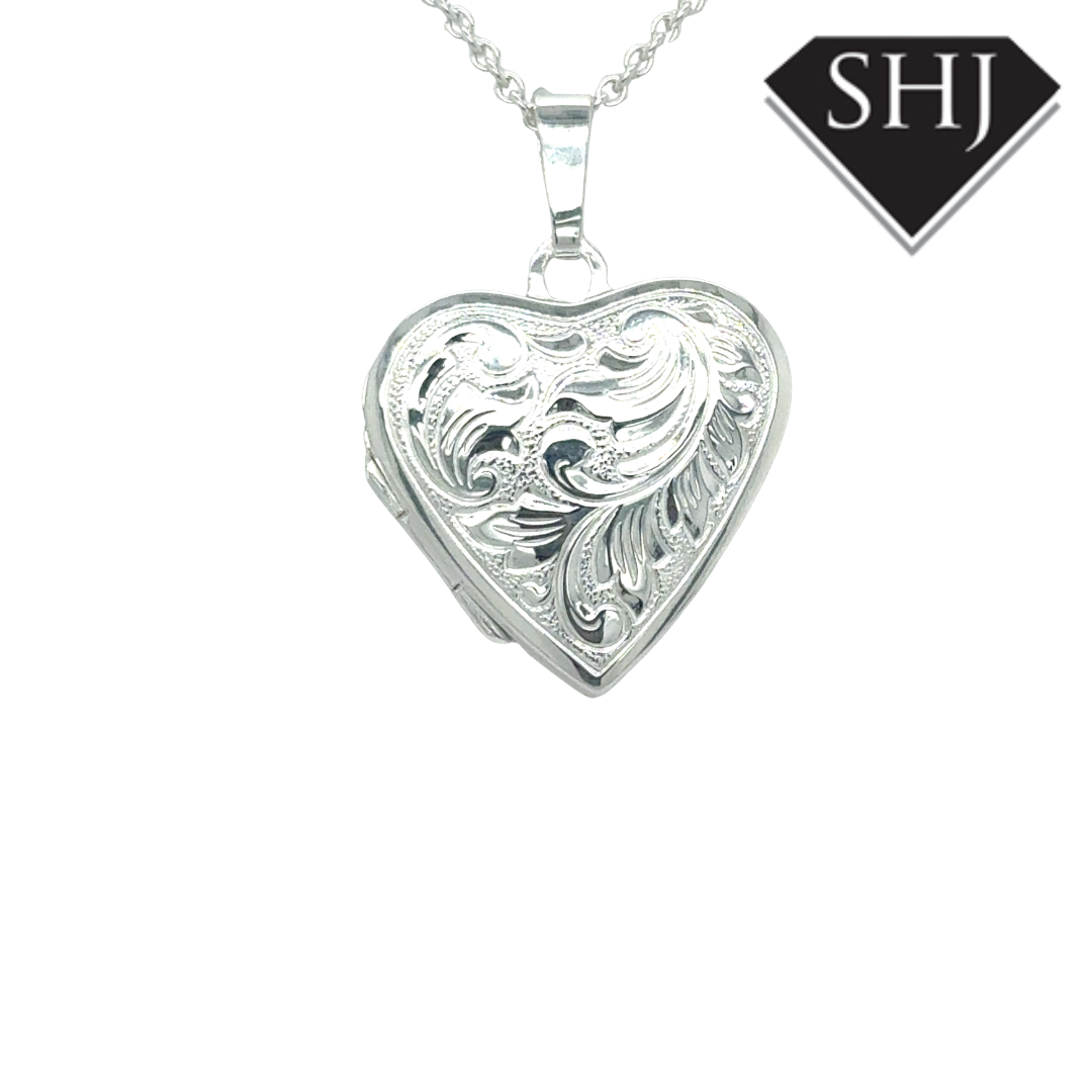 Silver Heaet Engraved Locket