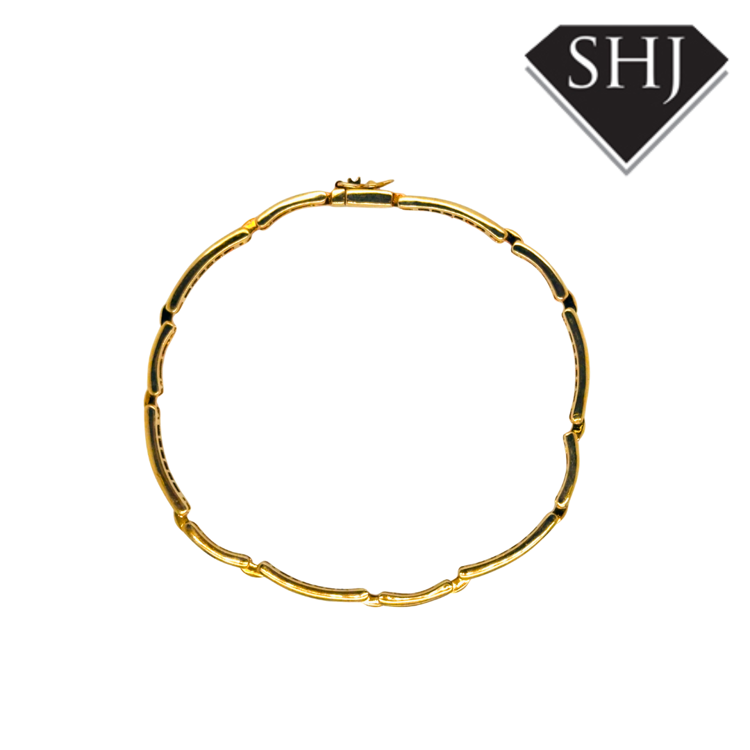 9ct Yellow Gold Sapphire and Diamond Bracelet