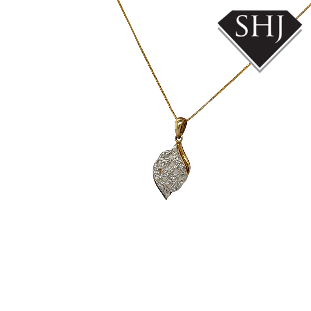 9ct Yellow Gold 0.25ct Diamond Set Pendant & Chain