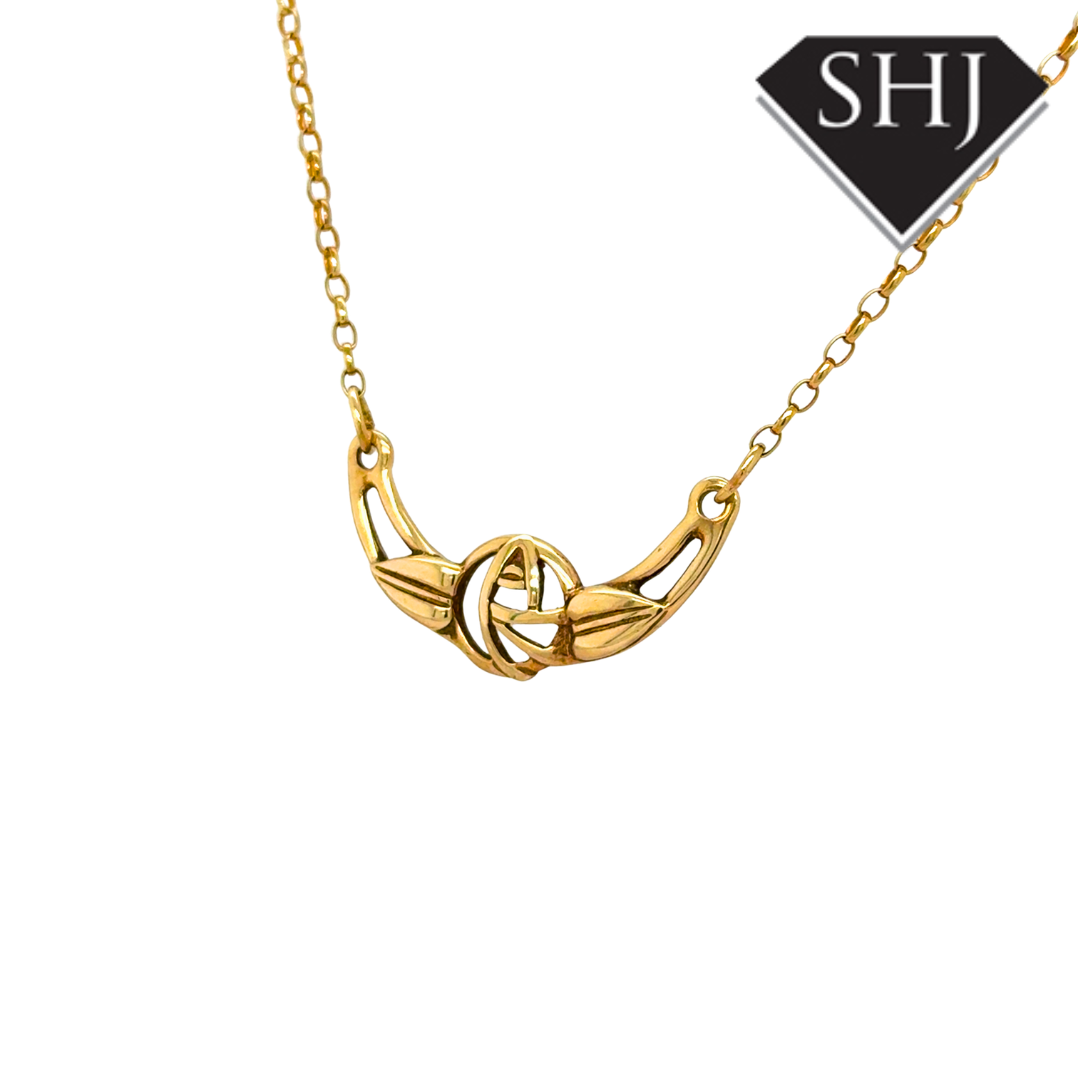 9ct Yellow Gold Charles Rennie Macintosh Necklace