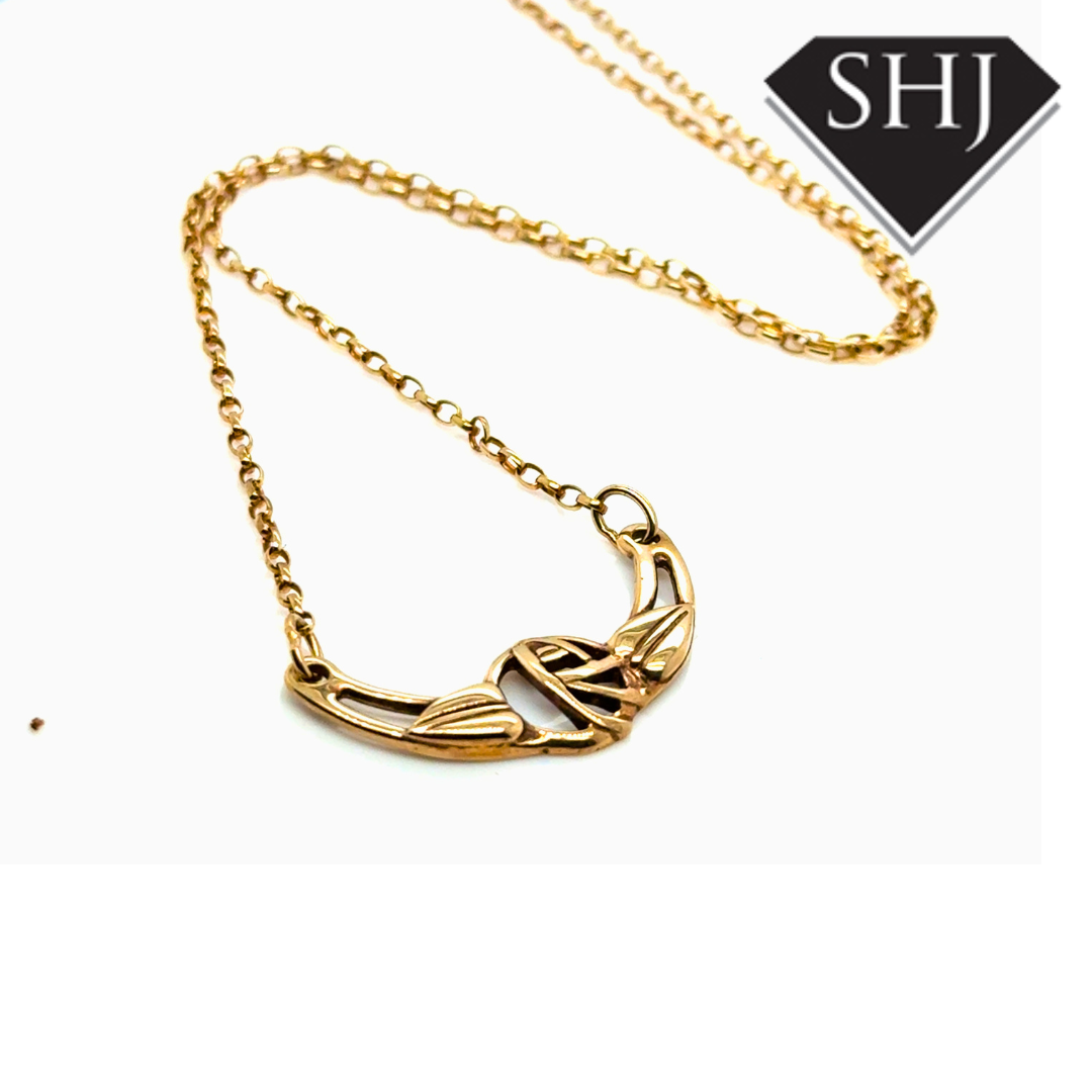 9ct Yellow Gold Charles Rennie Macintosh Necklace