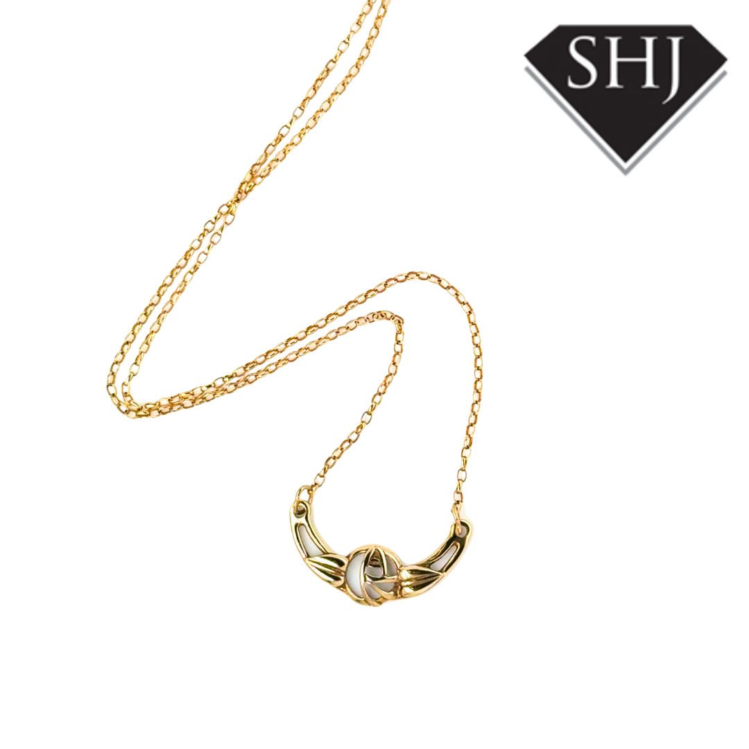 9ct Yellow Gold Charles Rennie Macintosh Necklace