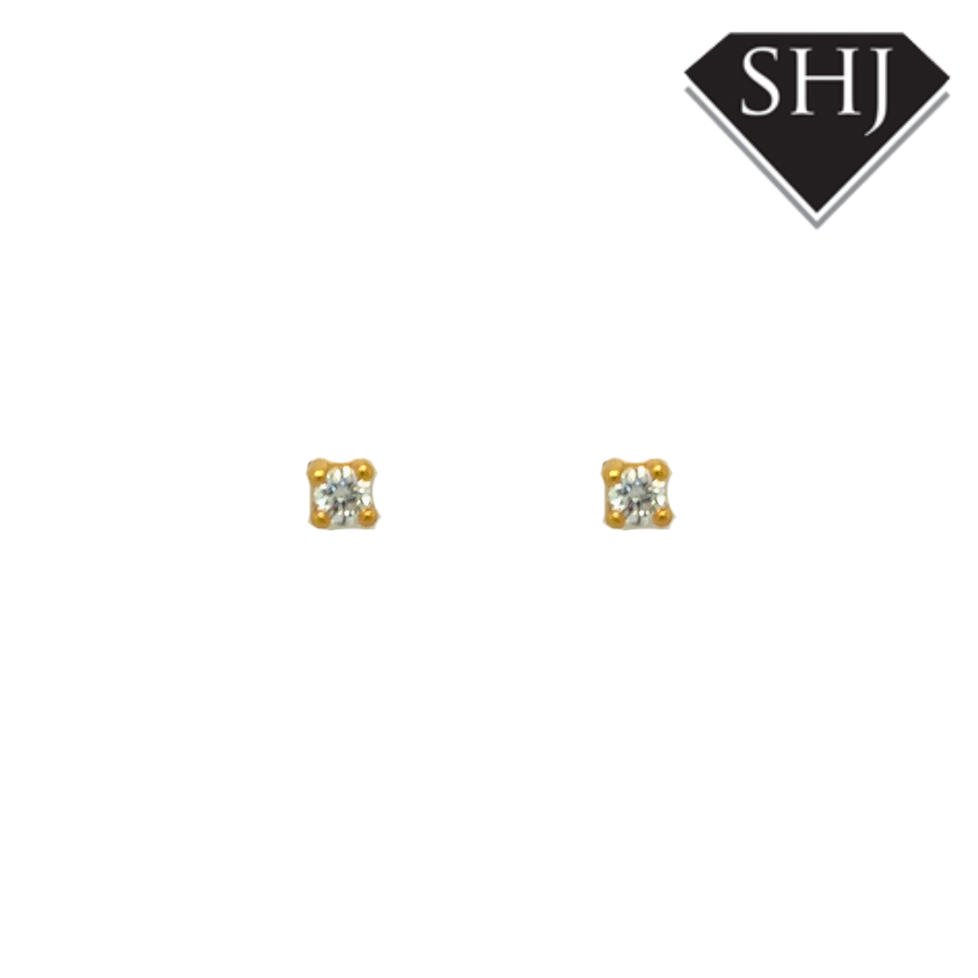 18ct Yellow Gold Diamond Stud Earrings